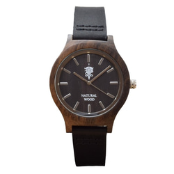EINBAND Luft檀木皮革木質手錶36mm 第1張的照片