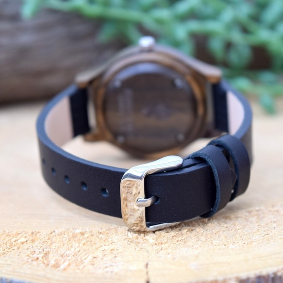 EINBAND Luft檀木皮革木質手錶36mm 第3張的照片