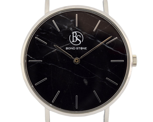BOND STONE【SHINE】ブラックマルキーナ 36mm 天然石腕時計 本体