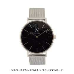 BOND STONE【SHINE】ブラックマルキーナ 36mm 天然石腕時計 本体のみ(ベルト別売り) 3枚目の画像