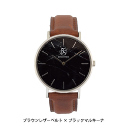 BOND STONE【SHINE】ブラックマルキーナ 36mm 天然石腕時計 本体のみ(ベルト別売り) 5枚目の画像