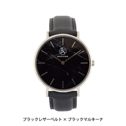 BOND STONE【SHINE】ブラックマルキーナ 40mm 天然石腕時計 本体のみ(ベルト別売り) 4枚目の画像