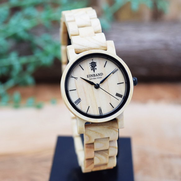 EINBAND Reise HINOKI檜 32mm 木製腕時計 ウッドウォッチ 2枚目の画像