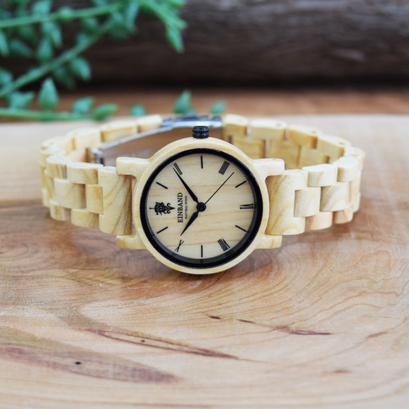 EINBAND Reise HINOKI檜 32mm 木製腕時計 ウッドウォッチ 3枚目の画像
