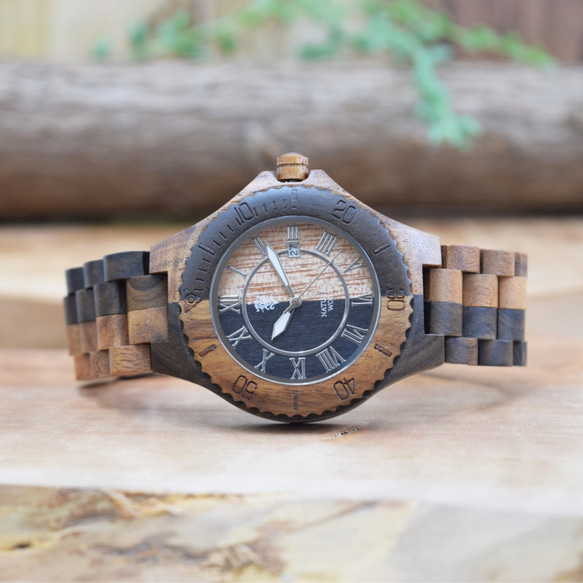 EINBAND Meer 42mm Acacia & Sandalwood 木製腕時計 3枚目の画像