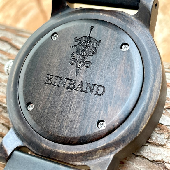 【木製腕時計】EINBAND Reise 定番 木の時計 スタイリッシュ ウッドウォッチ サンダルウッド【40mm】 3枚目の画像