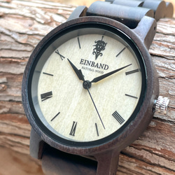 【木製腕時計】EINBAND Reise 定番 木の時計 スタイリッシュ ウッドウォッチ サンダルウッド【32mm】 2枚目の画像