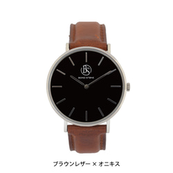 BOND STONE【SHINE】オニキス 36mm 天然石腕時計 本体のみ(ベルト別売り) 5枚目の画像