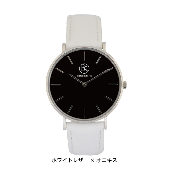 BOND STONE【SHINE】オニキス 36mm 天然石腕時計 本体のみ(ベルト別売り) 6枚目の画像