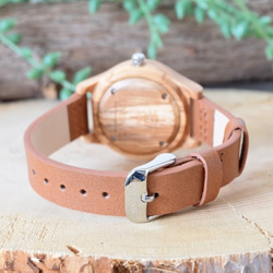 EINBAND Luft橄欖皮革木質手錶36毫米 第4張的照片
