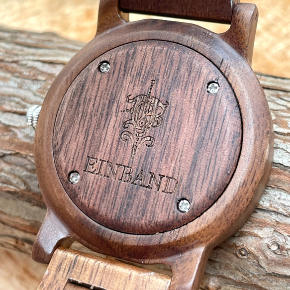 EINBAND Reise胡桃木40毫米木製手錶木製手錶 第3張的照片