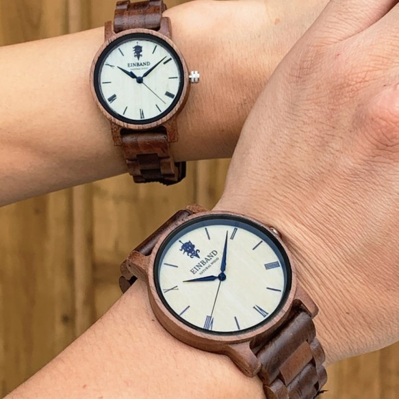 EINBAND Reise胡桃木40毫米木製手錶木製手錶 第10張的照片