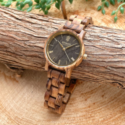 EINBAND Reise ZebraWood &amp; Gold 32 毫米木製手錶 Wood Watch 第1張的照片