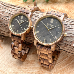 【木製腕時計】EINBAND Reise 定番 天然 木の時計 ウッドウォッチ ゼブラ&ゴールド【32mm】 4枚目の画像