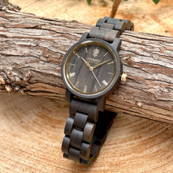 【木製腕時計】EINBAND Reise 定番 木の時計 ウッドウォッチ サンダルウッド&ゴールド【32mm】 1枚目の画像