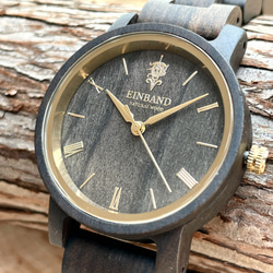 EINBAND Reise SandalWood＆Gold 32mm Wooden Watch Wood Watch 第2張的照片