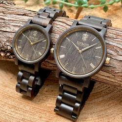 EINBAND Reise SandalWood＆Gold 32mm Wooden Watch Wood Watch 第4張的照片
