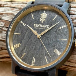 【木製腕時計】EINBAND Reise 定番 木の時計 ウッドウォッチ サンダルウッド&ゴールド【40mm】 2枚目の画像