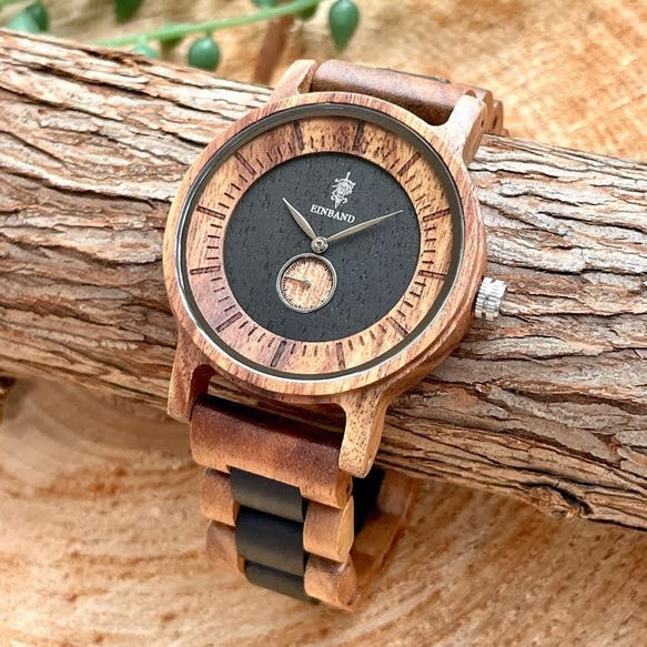 EINBAND Mond Acacia &amp; Ebony 40 毫米木製手錶 Wood Watch 第1張的照片