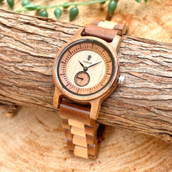 EINBAND Mond Acacia＆Maplewood 32mm木製手錶木製手錶 第1張的照片
