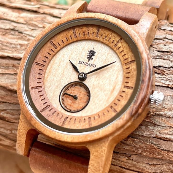 EINBAND Mond Acacia＆Maplewood 32mm木製手錶木製手錶 第2張的照片