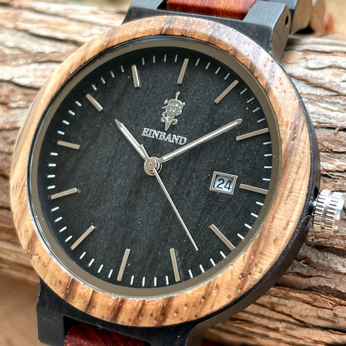 木製腕時計】EINBAND Schatz 5種類の木をミックス ウッドウォッチ 木の 