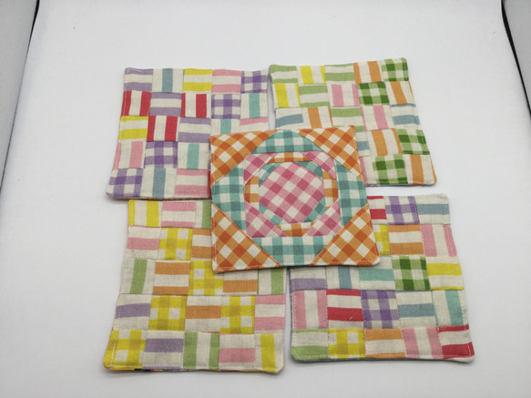 ハンドメイド　コースター2枚セット　小物敷きなどに ハンドメイド コースター2枚セット 小物敷きなどに