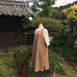 柿渋染め播州織ジャンパースカート21023 2枚目の画像