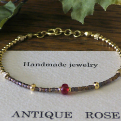 ❮再販×6❯ アンティークNo.19★フランス製アンティークビーズ ブレスレット 1枚目の画像