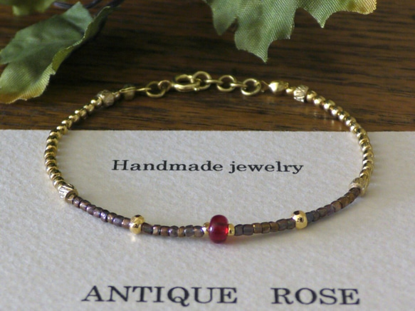 ❮再販×6❯ アンティークNo.19★フランス製アンティークビーズ ブレスレット 1枚目の画像