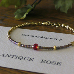 ❮再販×6❯ アンティークNo.19★フランス製アンティークビーズ ブレスレット 2枚目の画像