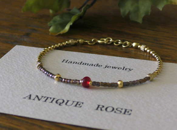 ❮再販×6❯ アンティークNo.19★フランス製アンティークビーズ ブレスレット 2枚目の画像