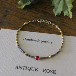 ❮再販×6❯ アンティークNo.19★フランス製アンティークビーズ ブレスレット 3枚目の画像