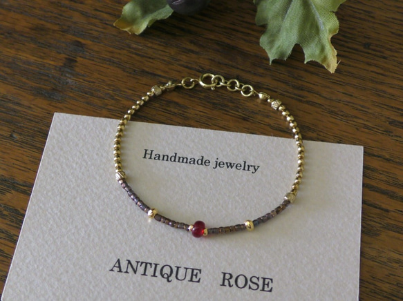 ❮再販×6❯ アンティークNo.19★フランス製アンティークビーズ ブレスレット 3枚目の画像