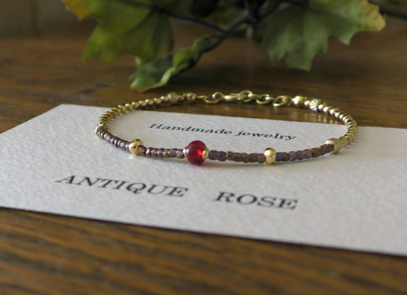 ❮再販×6❯ アンティークNo.19★フランス製アンティークビーズ ブレスレット 4枚目の画像