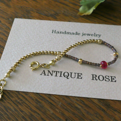 ❮再販×6❯ アンティークNo.19★フランス製アンティークビーズ ブレスレット 5枚目の画像