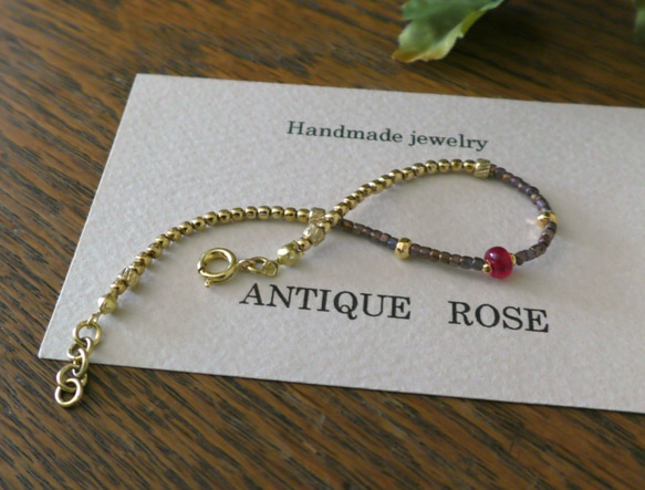 ❮再販×6❯ アンティークNo.19★フランス製アンティークビーズ ブレスレット 5枚目の画像