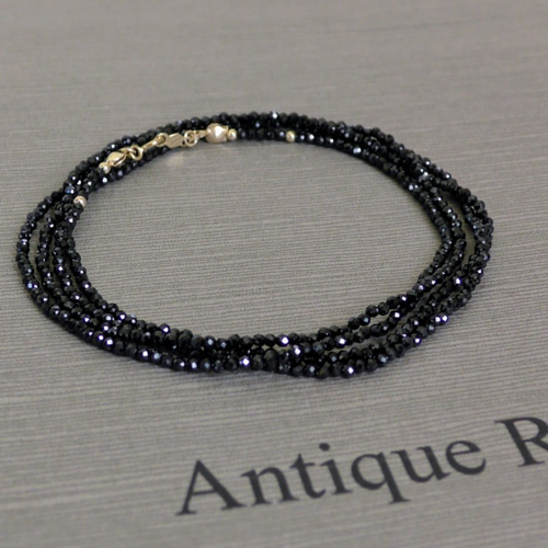 流行に  再販×25❯ 天然石☆ ブラックスピネル シンプル ロング アクセサリー