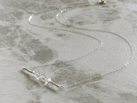 ❮再販×4❯　天然石★　ハーキマーダイヤモンド　&　カレンシルバー　ネックレス 2枚目の画像