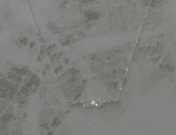 ❮再販×4❯　天然石★　ハーキマーダイヤモンド　&　カレンシルバー　ネックレス 3枚目の画像