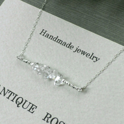 ❮再販×4❯　天然石★　ハーキマーダイヤモンド　&　カレンシルバー　ネックレス 4枚目の画像