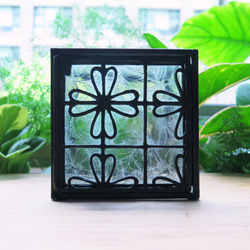 台湾レトロウィンドウグリル-小さな花の手作りガラスボックス/キャンドルホルダー 3枚目の画像