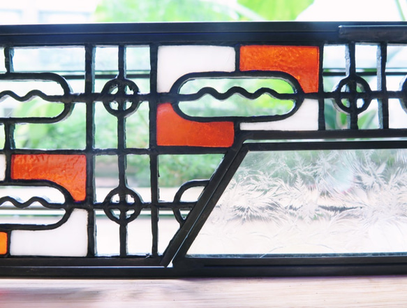 台灣復古窗花-基隆限定款   手工玻璃盒/復古桌燈 第5張的照片