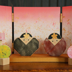 縁起物・飾り物と一緒に飾れるミニパネル　桃色 5枚目の画像