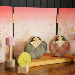 縁起物・飾り物と一緒に飾れるミニパネル　桃色 6枚目の画像
