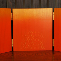 飾り物・縁起物と一緒に飾れるミニパネル　金　橙　 1枚目の画像