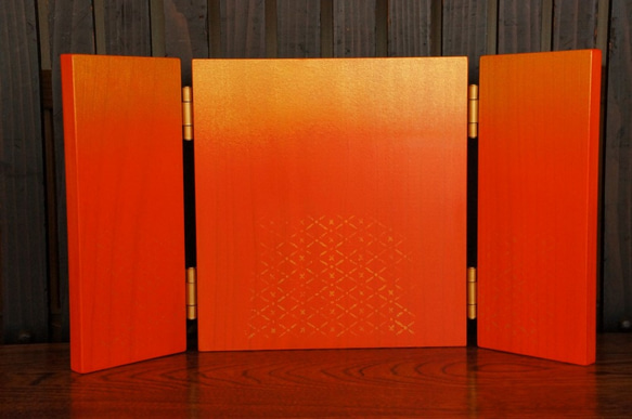 飾り物・縁起物と一緒に飾れるミニパネル　金　橙　 1枚目の画像