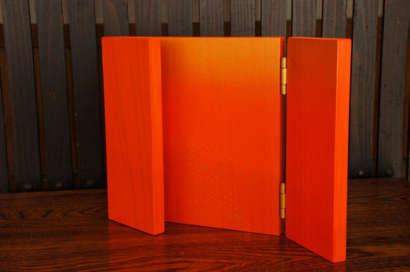 飾り物・縁起物と一緒に飾れるミニパネル　金　橙　 2枚目の画像