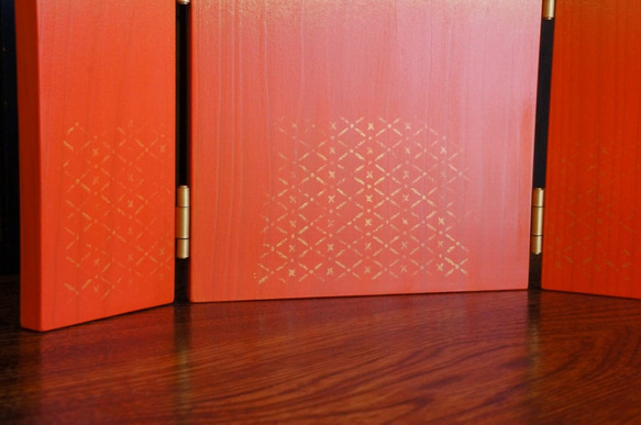 飾り物・縁起物と一緒に飾れるミニパネル　金　橙　 3枚目の画像