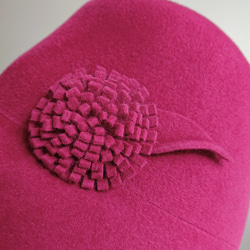 sale☆ローズピンク○ニュアンスカラー○フェルト フラワーflower帽子 ハット 3枚目の画像